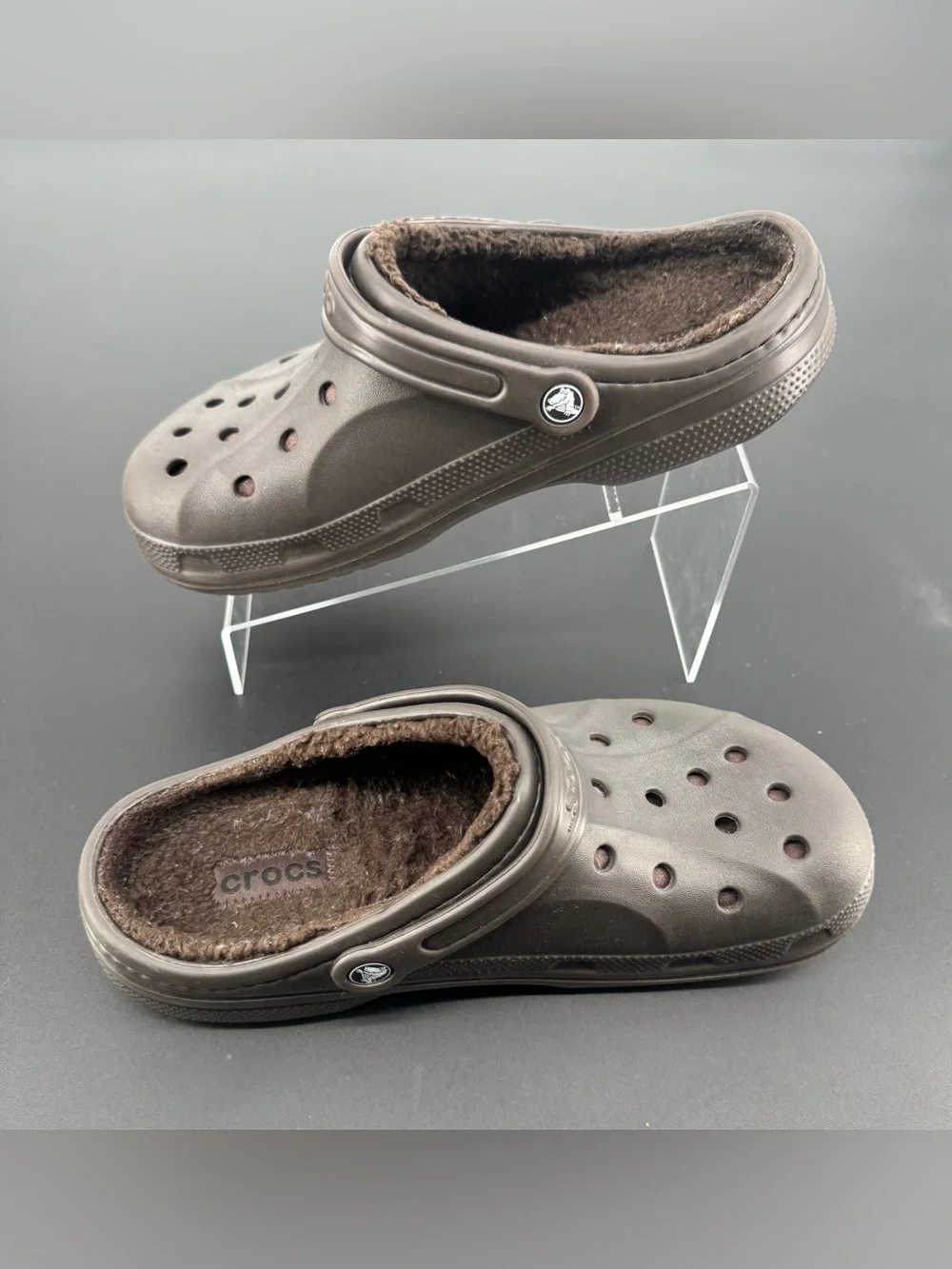 CROCS Men’s Classic Lined Clog in Chocolate Brown Size 10